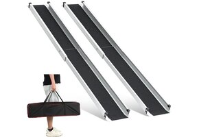 Rolstoeloprijplaten 2 stuks, 2.13m, 272kg, aluminium - 34% korting!