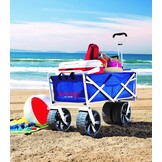 MacSports WTCB-100 Mac Sports-Beach Wagon, Staal, Blauw/Wit met Logo