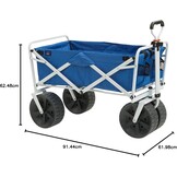 MacSports WTCB-100 Mac Sports-Beach Wagon, Staal, Blauw/Wit met Logo