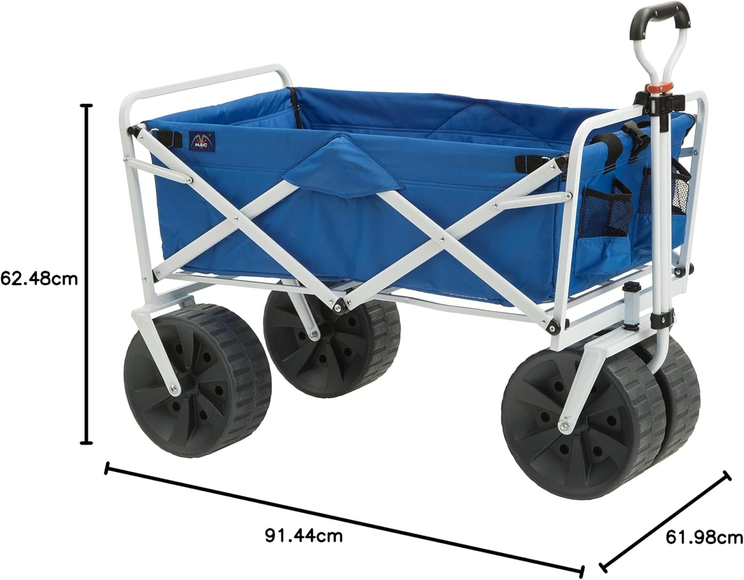 MacSports WTCB-100 Mac Sports-Beach Wagon, Staal, Blauw/Wit met Logo