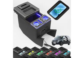 Armsteun Opbergbox Mercedes V-Klasse W447 | Draadloze Charger | 7 Kleuren Sfeerverlichting | 43% Korting