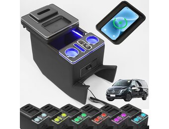 Opbergbox met Draadloze Oplader en Sfeerverlichting voor Mercedes-Benz V-Klasse W447