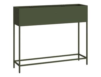 vidaXL Verhoogde Tuin Plantbak Olijfgroen 100 x 26 x 82 cm Staal