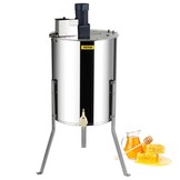 VEVOR Honing Extractor Elektrische 140W Tangentiële Extractor Roestvrij Staal 4/8 Frame Honing Extractor 45mm Honing Valve 1300rpm Elektrische Honing Extractor 48x16/23cm Honingraat Maat Bijenteelt Imker Accessoires