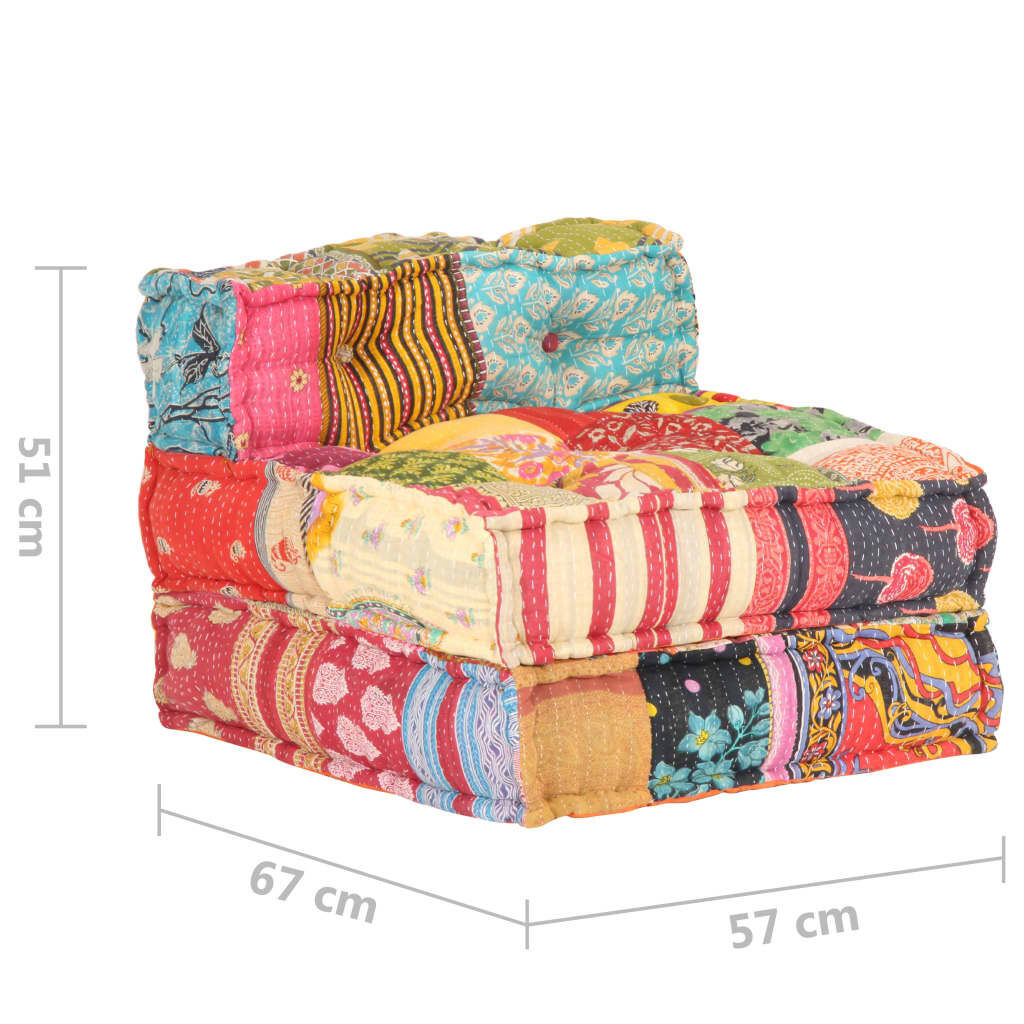 vidaXL Poef modulair stof patchwork
