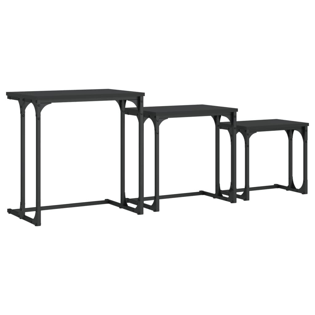 vidaXL 3-delige Tafeltjesset - Zwart (33% Korting)