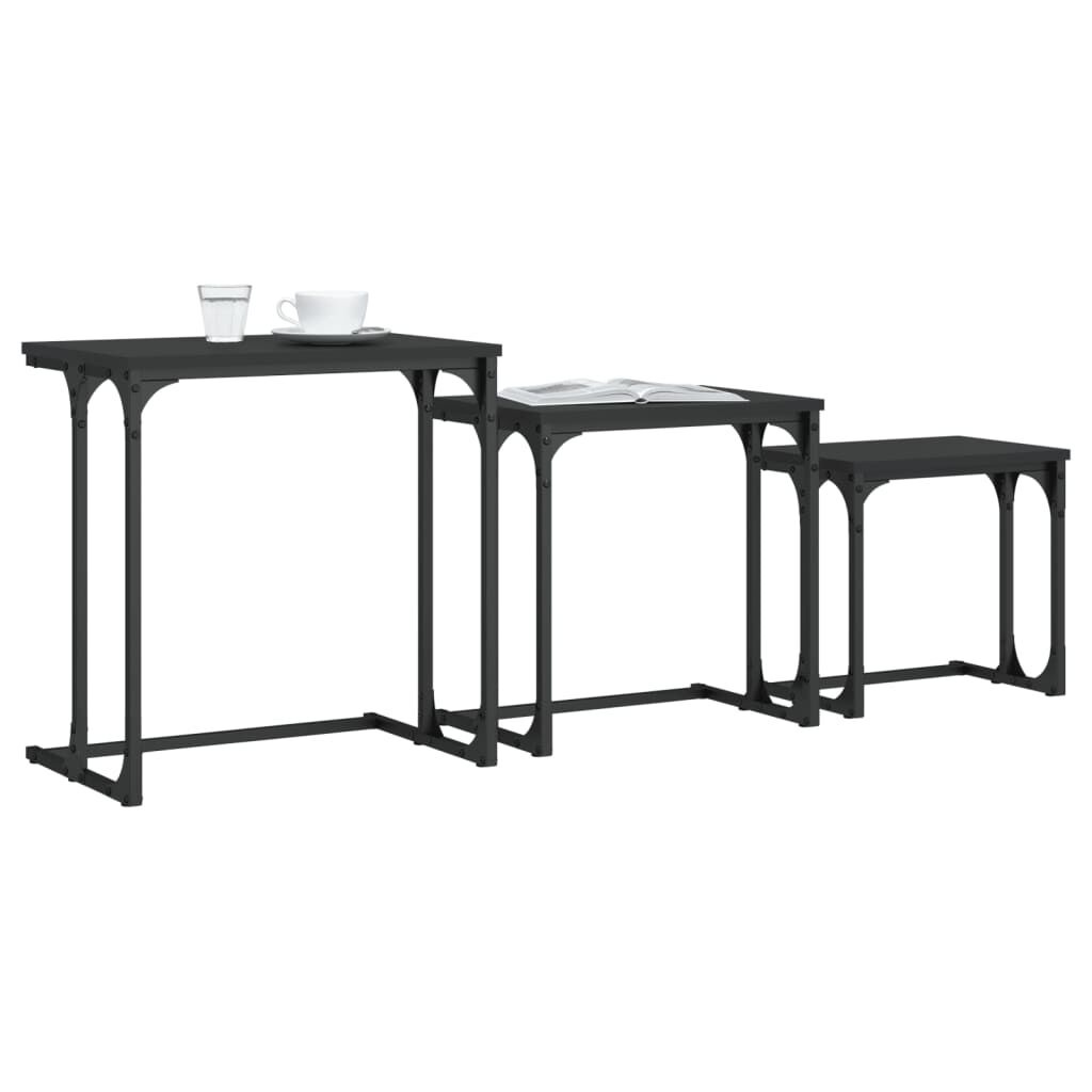 vidaXL 3-delige Tafeltjesset - Zwart (33% Korting)