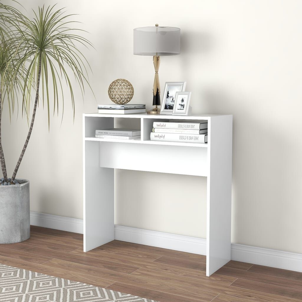 vidaXL Wandtafel 78x30x80cm Bewerkt Hout Wit (57% Korting)