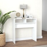 vidaXL Wandtafel 78x30x80cm Bewerkt Hout Wit (57% Korting)