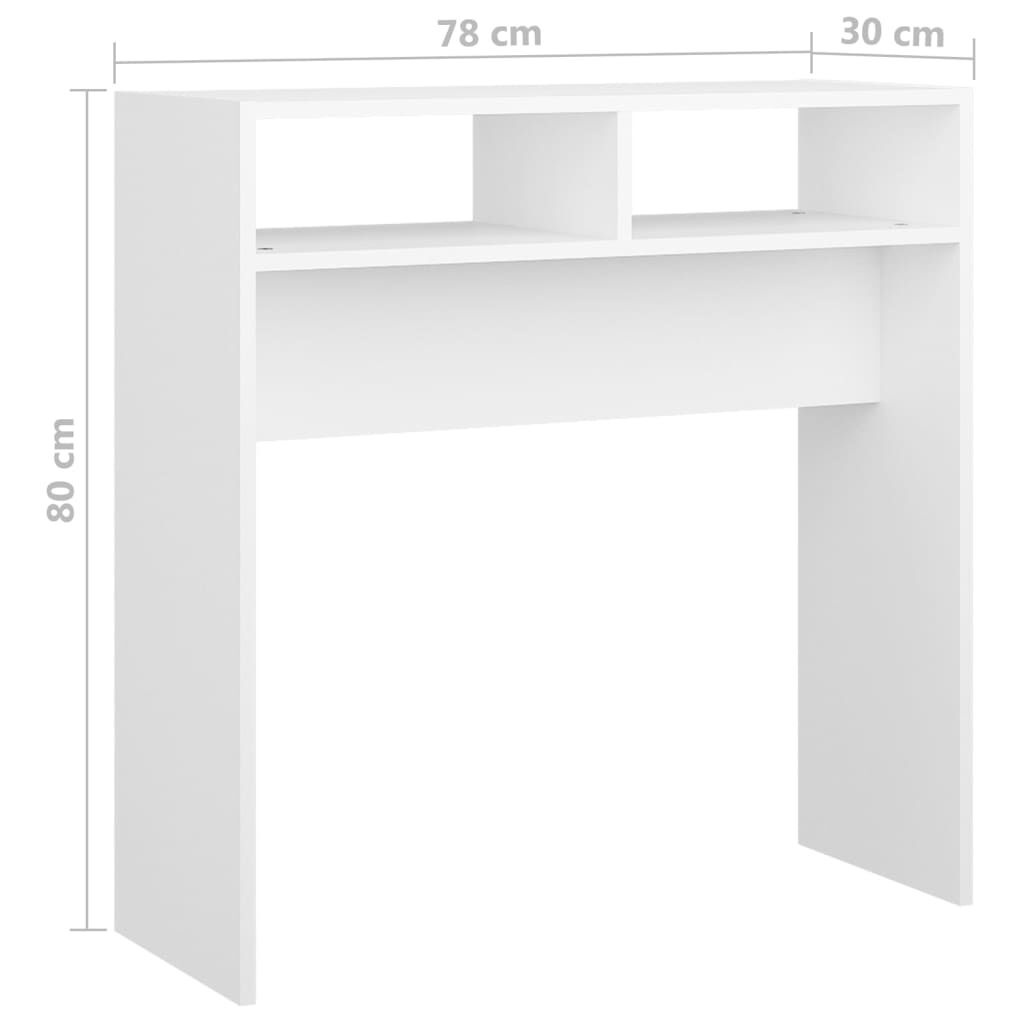 vidaXL Wandtafel 78x30x80cm Bewerkt Hout Wit (57% Korting)