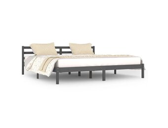 vidaXL Grenenhouten Bedframe Grijs 200x200cm - 59% Korting!