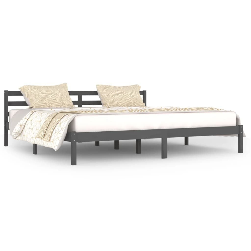 Massief Grenen Bedframe Grijs 200x200 cm - 86% Korting!