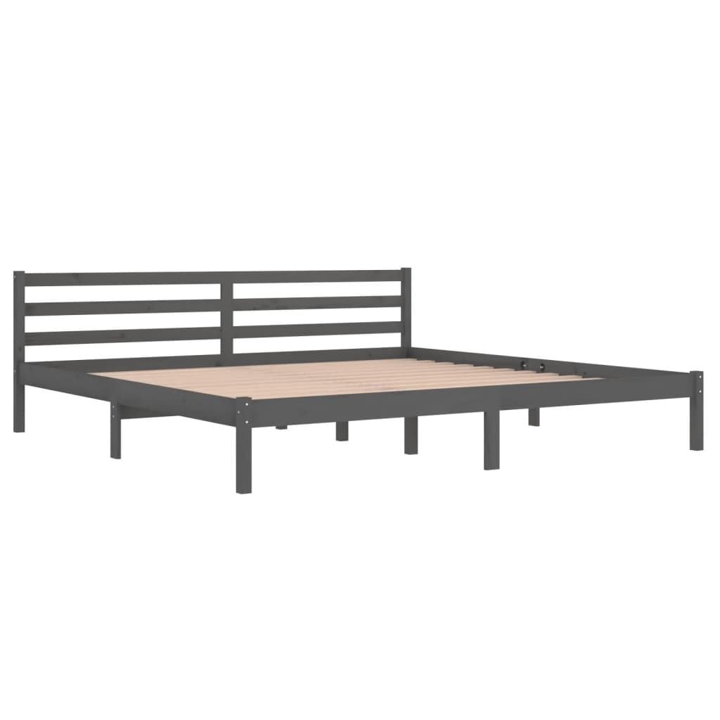 Massief Grenen Bedframe Grijs 200x200 cm - 86% Korting!