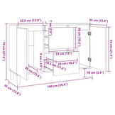 Dressoir Sonoma Eiken - 101x35x70 cm - 34% Korting!