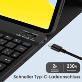 Keyboard Case Afneembaar Duits QWERTZ Bluetooth Zwart - iPad 10e Gen - 75% Korting