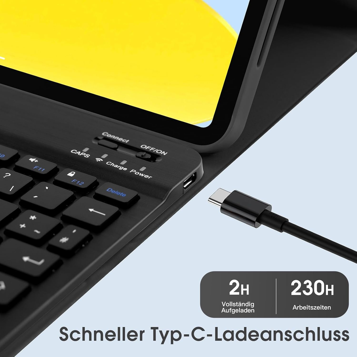 Keyboard Case Afneembaar Duits QWERTZ Bluetooth Zwart - iPad 10e Gen - 75% Korting