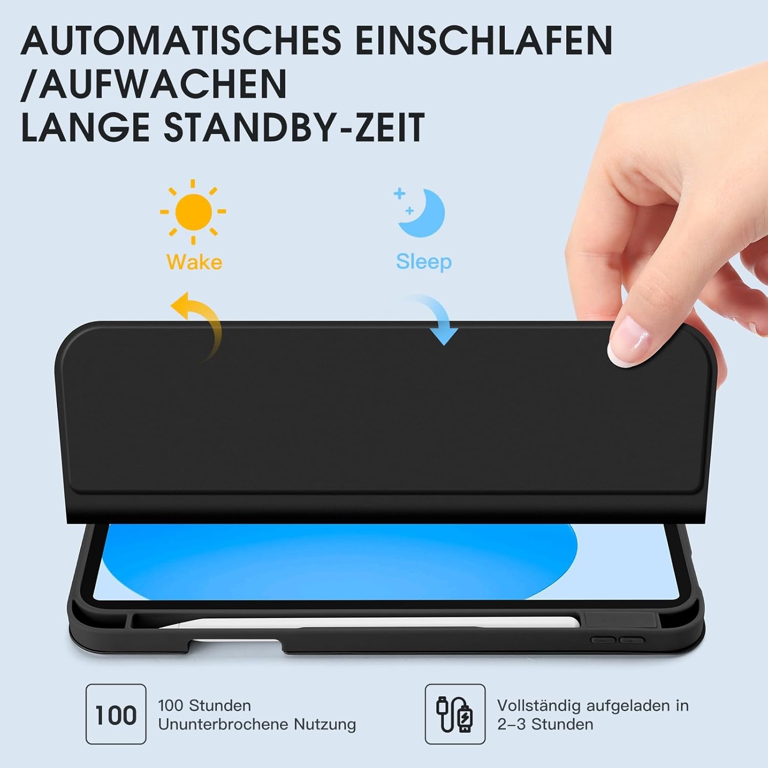 Keyboard Case Afneembaar Duits QWERTZ Bluetooth Zwart - iPad 10e Gen - 75% Korting