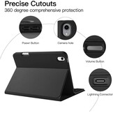 Keyboard Case Afneembaar Duits QWERTZ Bluetooth Zwart - iPad 10e Gen - 75% Korting