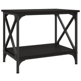 vidaXL Bijzettafel 55x38x45 cm Bewerkt Hout Zwart - 33% Korting!