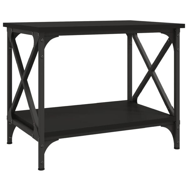 vidaXL Bijzettafel 55x38x45 cm Bewerkt Hout Zwart - 33% Korting!
