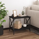 vidaXL Bijzettafel 55x38x45 cm Bewerkt Hout Zwart - 33% Korting!