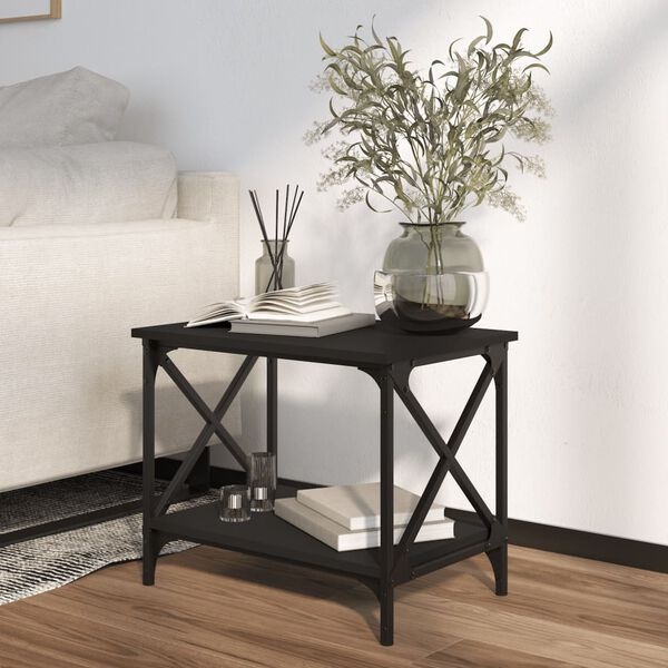 vidaXL Bijzettafel 55x38x45 cm Bewerkt Hout Zwart - 33% Korting!