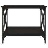 vidaXL Bijzettafel 55x38x45 cm Bewerkt Hout Zwart - 33% Korting!