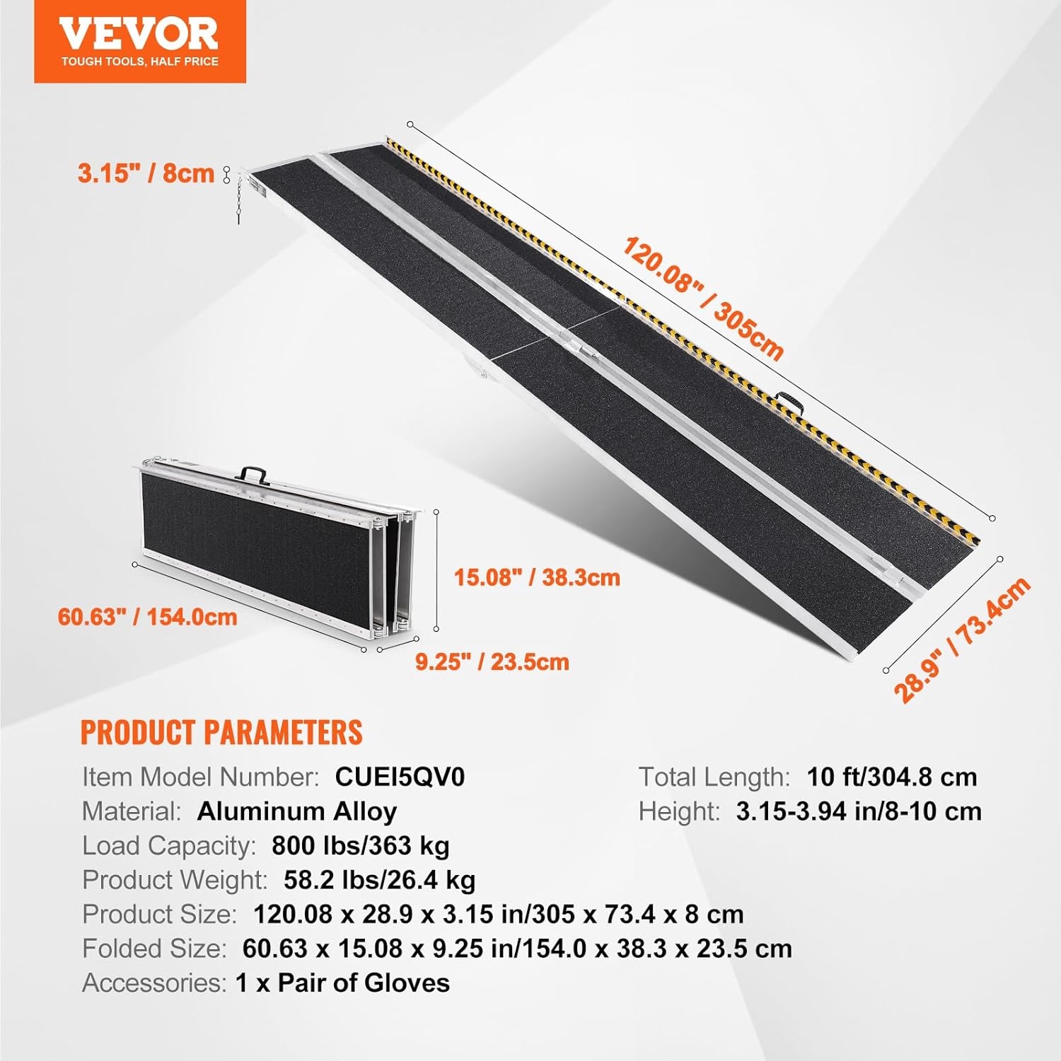 Rolstoeloprijplaat Aluminium 305 cm - 35% Korting!