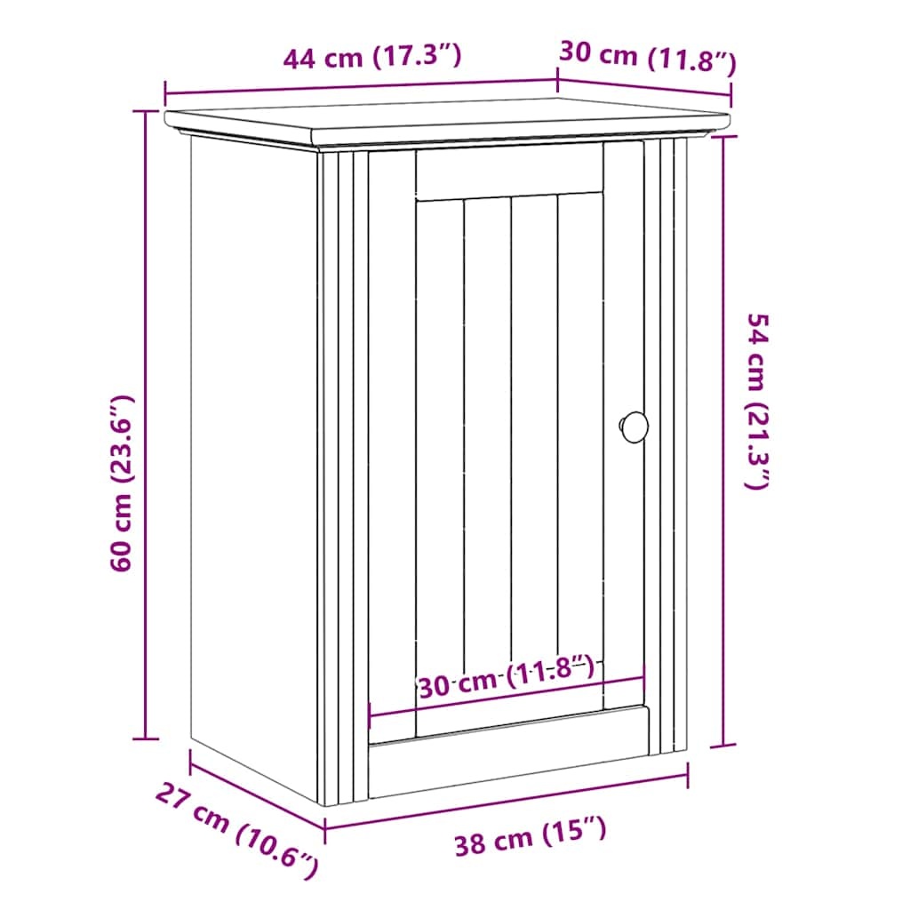 vidaXL Badkamerwandkast BODO (44x30x60 cm) Wit - 53% Korting!