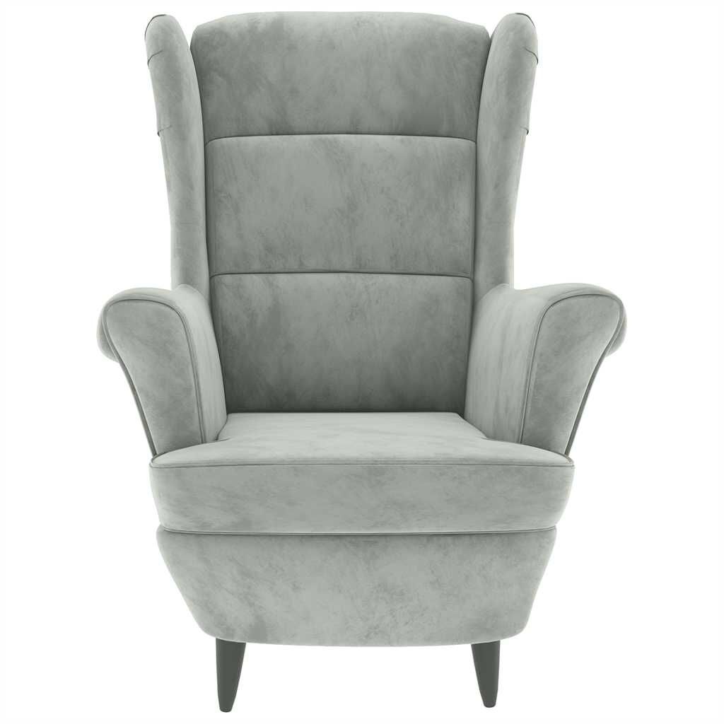 VidaXL Fauteuil Fluweel Lichtgrijs - 30% Korting!