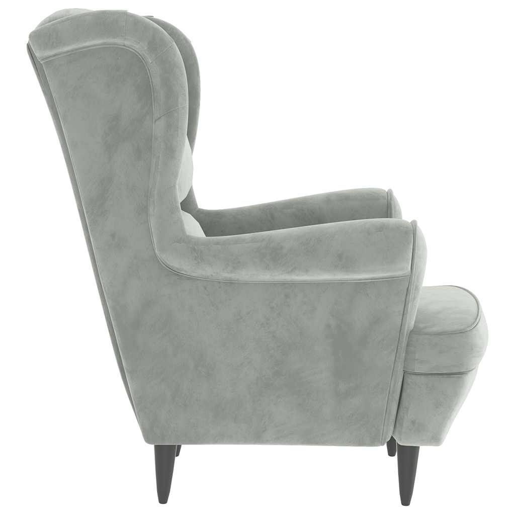 VidaXL Fauteuil Fluweel Lichtgrijs - 30% Korting!