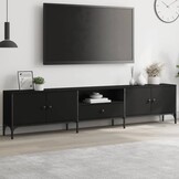 vidaXL TV-meubel Zwart 200cm - 34% Korting!