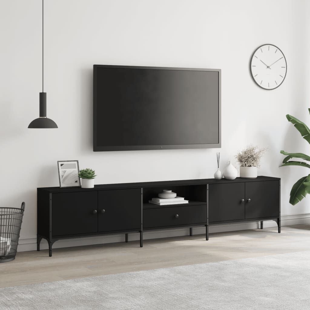 vidaXL TV-meubel Zwart 200cm - 34% Korting!
