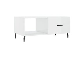 Salontafel hoogglans wit 90x50x40 cm - 70% Korting!
