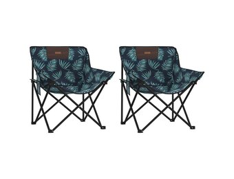 vidaXL Campingstoelen 2 st met bladprint & korting - 34%