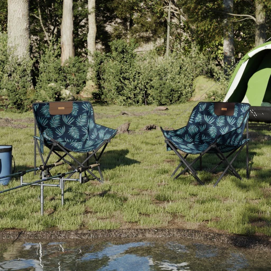 vidaXL Campingstoelen 2 st met bladprint & korting - 34%