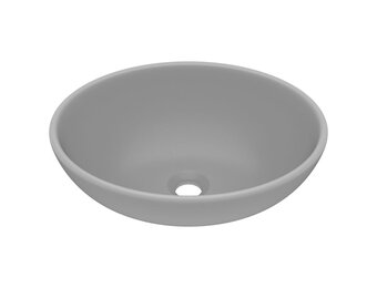 vidaXL Ovale Wastafel Keramiek Mat Lichtgrijs - 34% Korting!