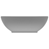 vidaXL Ovale Wastafel Keramiek Mat Lichtgrijs - 34% Korting!