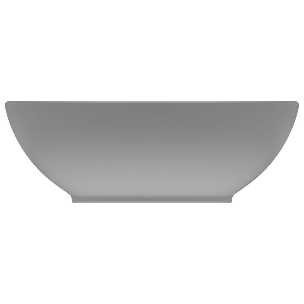 vidaXL Ovale Wastafel Keramiek Mat Lichtgrijs - 34% Korting!