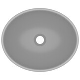 vidaXL Ovale Wastafel Keramiek Mat Lichtgrijs - 34% Korting!