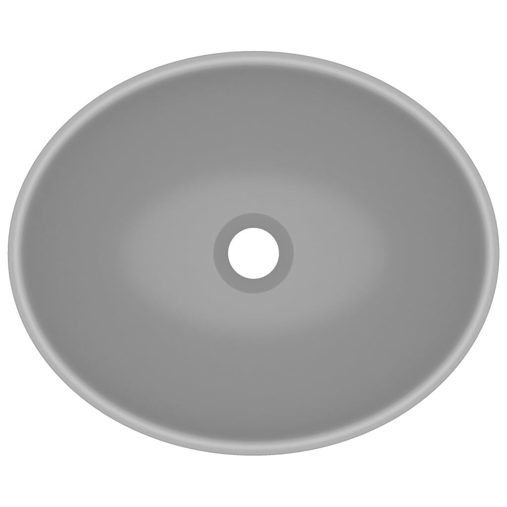 vidaXL Ovale Wastafel Keramiek Mat Lichtgrijs - 34% Korting!