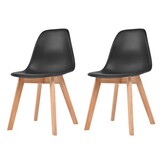 vidaXL Eetkamerstoelen Zwart (2 stuks) - 34% Korting