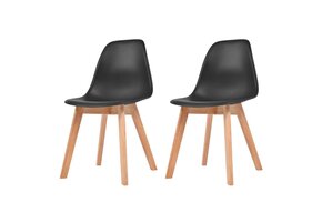vidaXL Eetkamerstoelen Zwart (2 stuks) - 34% Korting