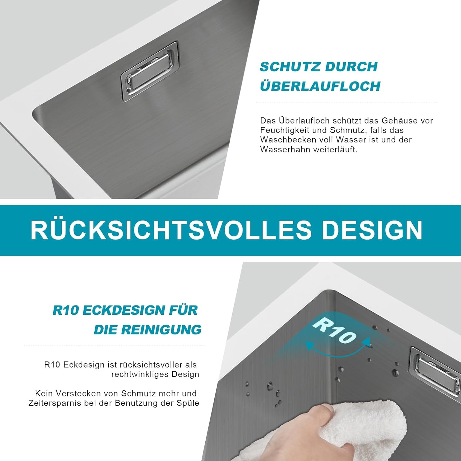 Aanrecht 45x45cm Zwart - 30% Korting!