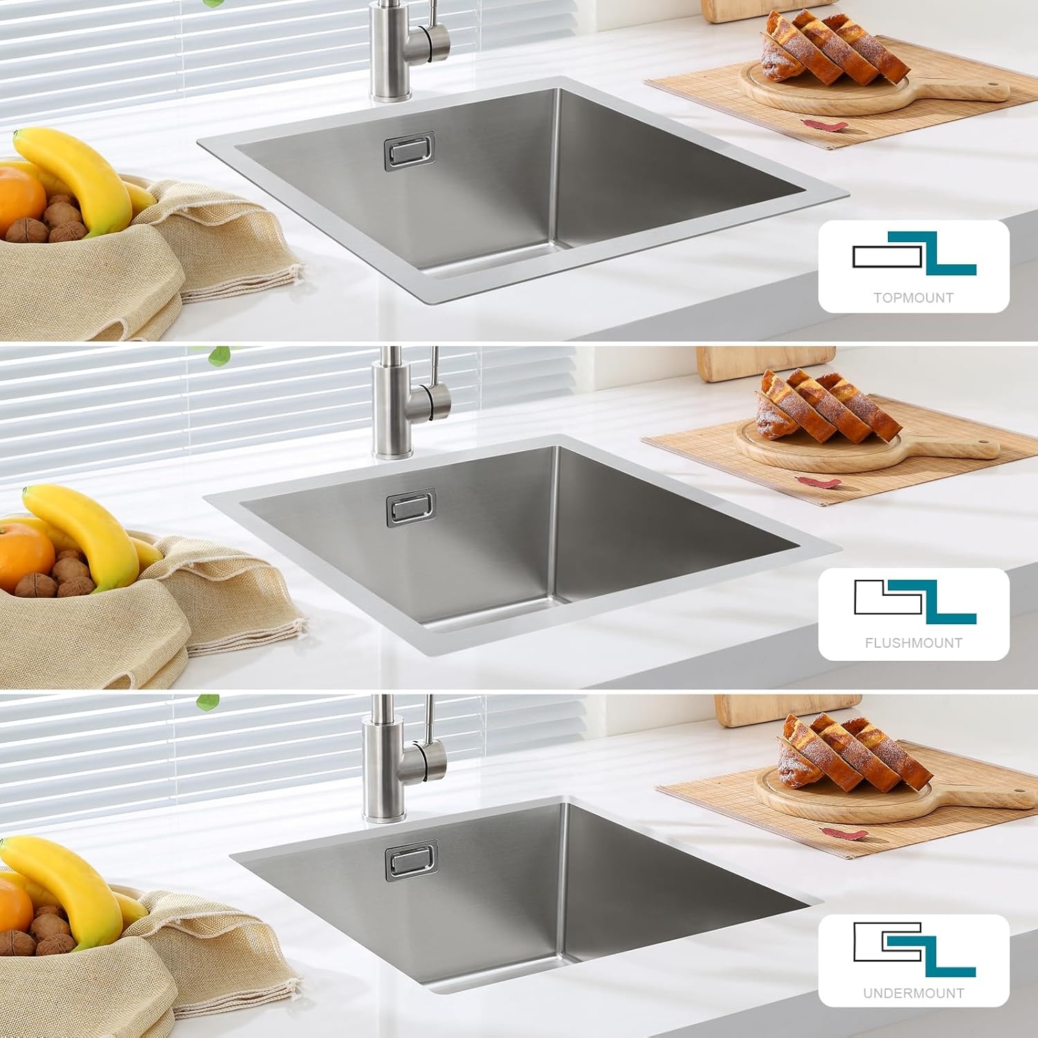Aanrecht 45x45cm Zwart - 30% Korting!
