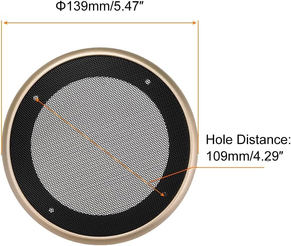 Luidsprekerrooster Subwoofer Grill Zwart/Goud - 10,2 cm - 74% Korting
