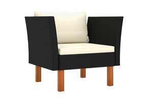 vidaXL Tuinbank Poly Rattan & Eucalyptushout - 34% Korting!