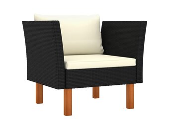 vidaXL Tuinbank Poly Rattan & Eucalyptushout - 34% Korting!