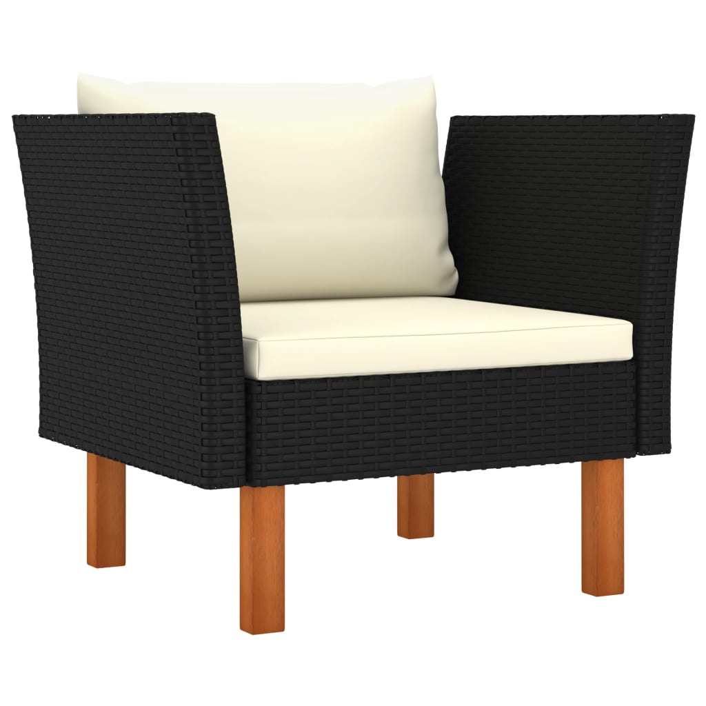 vidaXL Tuinbank Poly Rattan & Eucalyptushout - 34% Korting!