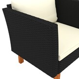 vidaXL Tuinbank Poly Rattan & Eucalyptushout - 34% Korting!